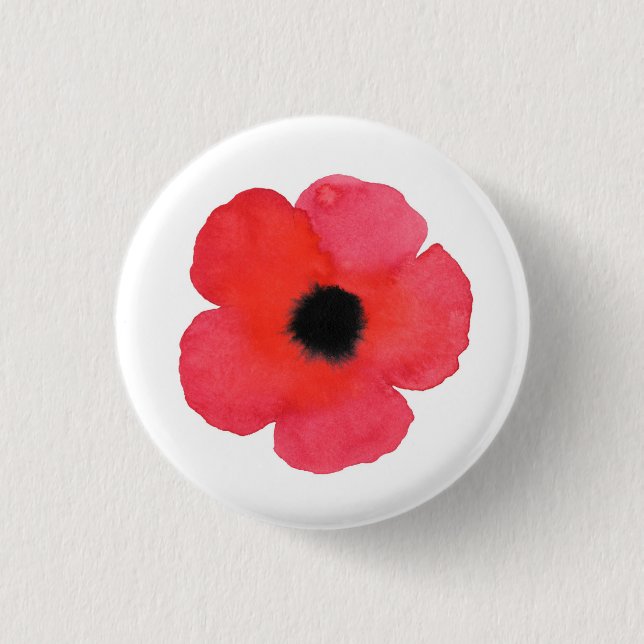Badge Rond 2,50 Cm Populaire rouge Aquarelle (Devant)