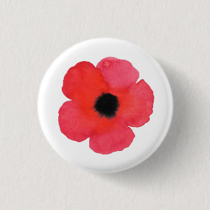 Badge Rond 2,50 Cm Populaire rouge Aquarelle