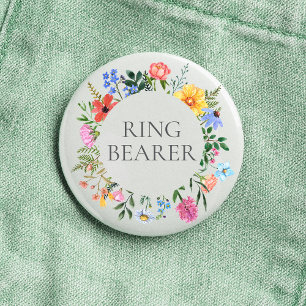 Badge Rond 2,50 Cm Porte-Alliance Fleur Sauvage Mariage