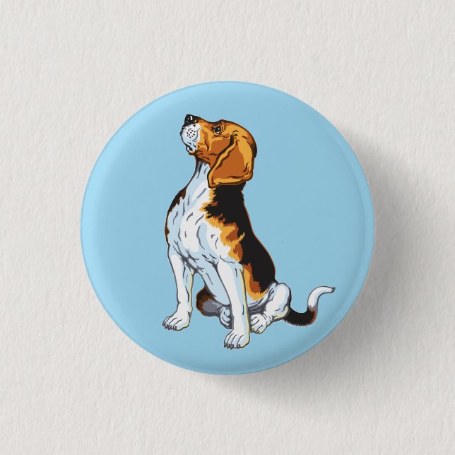 Badge Rond 2,50 Cm porte - clé beagle (Devant)