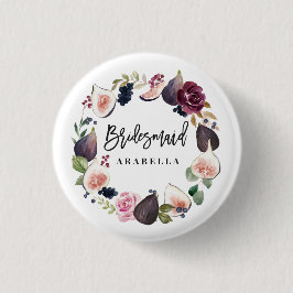 Badge Rond 2,50 Cm Porte-mère rose, bordeaux et figues
