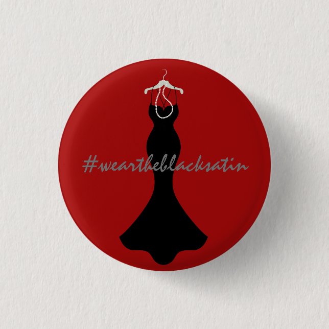 Badge Rond 2,50 Cm Portez le satin noir (Devant)