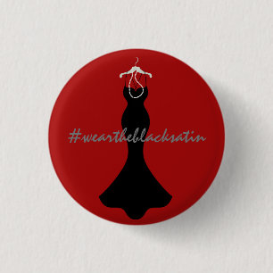 Badge Rond 2,50 Cm Portez le satin noir