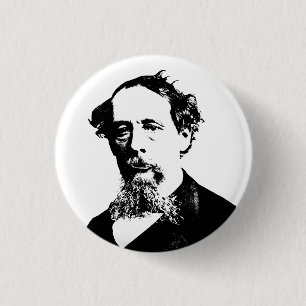 Badge Rond 2,50 Cm Portrait de Charles Dickens