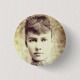 Badge Rond 2,50 Cm Portrait de Nellie Bly