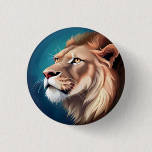 Badge Rond 2,50 Cm Portrait Posé Côté Lion-56557