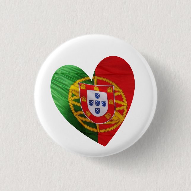Badge Rond 2,50 Cm Portugais : drapeau et coeur (Devant)