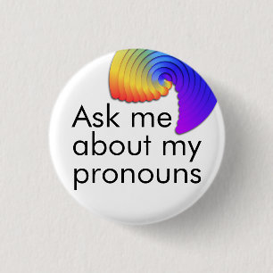 Badge Rond 2,50 Cm Posez-moi des questions sur mes pronoms