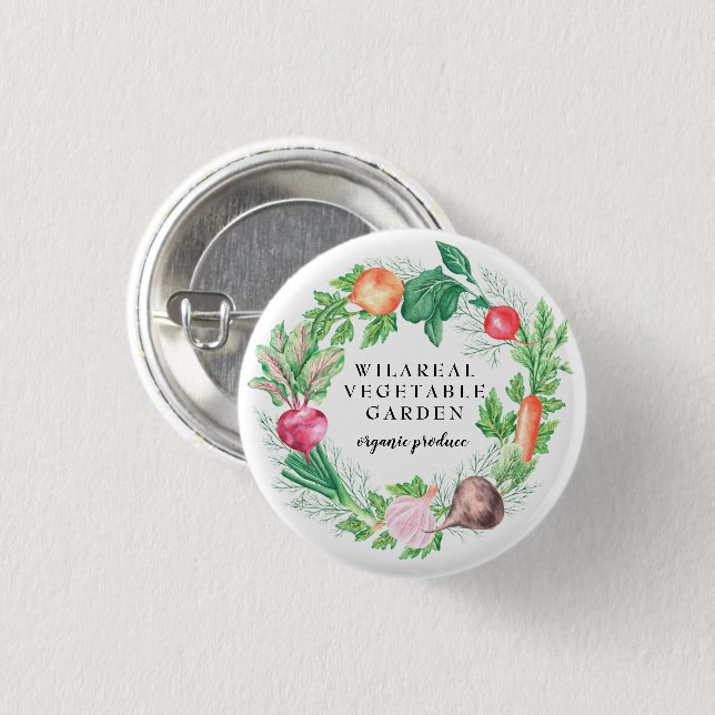 Badge Rond 2,50 Cm potager potager ferme biologique monogramme (Devant & derrière)