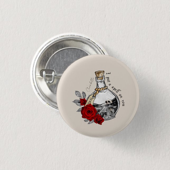 Badge Rond 2,50 Cm Potion d'amour sorcière gothique (Devant & derrière)