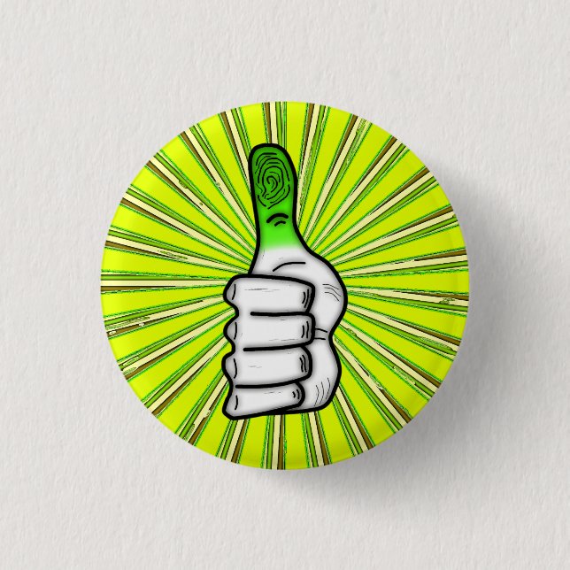 Badge Rond 2,50 Cm Pouce verte v2 (Devant)