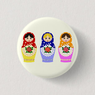 Badge Rond 2,50 Cm Poupées russes de matryoshka