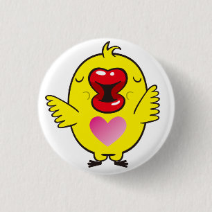 Badge Rond 2,50 Cm poussin embrassant