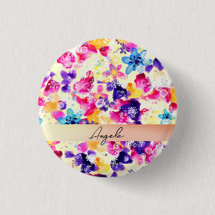 Badge Rond 2,50 Cm Prairie de fleurs sauvages Fleurs Shabby