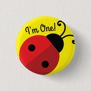 Badge Rond 2,50 Cm Première fête d'anniversaire de Lady Bug Cute Kid