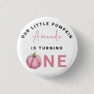 Badge Rond 2,50 Cm Première fête d'anniversaire de Little Pumpkin 