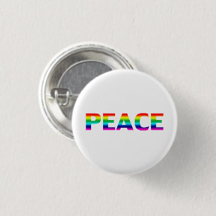 Badge Rond 2,50 Cm Pride Peace lgbt lgbtq queer gay arc-en-ciel blanc