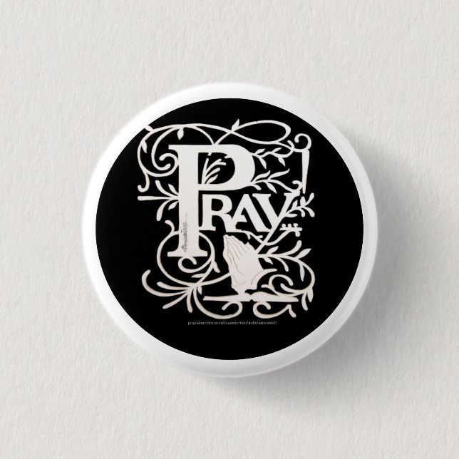 BADGE ROND 2,50 CM PRIE ! UNE COMMANDE D'UN MOT.... (Devant)