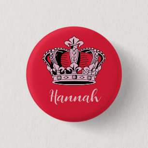 Badge Rond 2,50 Cm Princess Queen Crown personnalisable