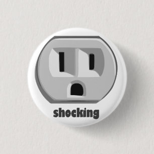 Badge Rond 2,50 Cm Prise murale choquante de l'électricité