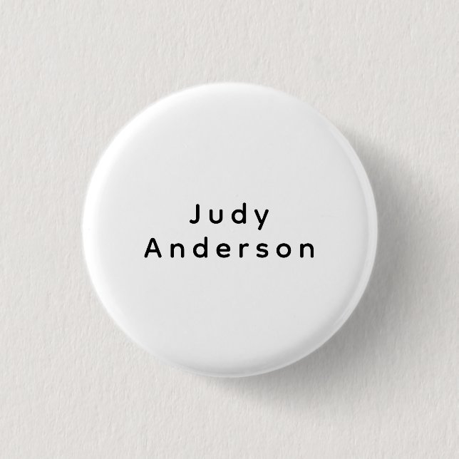 Badge Rond 2,50 Cm Professional Plain Modern Elegant Your Name (Devant)