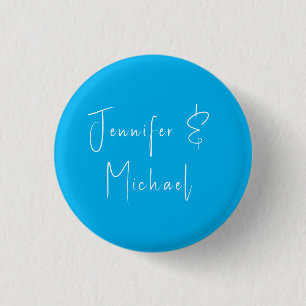 Badge Rond 2,50 Cm Professionnel du mariage bleu ciel classique
