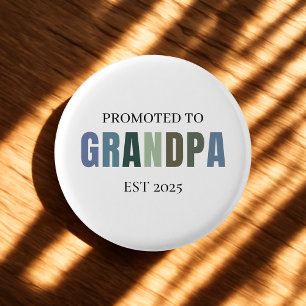 Badge Rond 2,50 Cm Promoté au cadeau Grand-père EST 2025