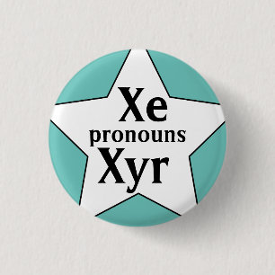 Badge Rond 2,50 Cm Pronoms Xe Xyr Starry