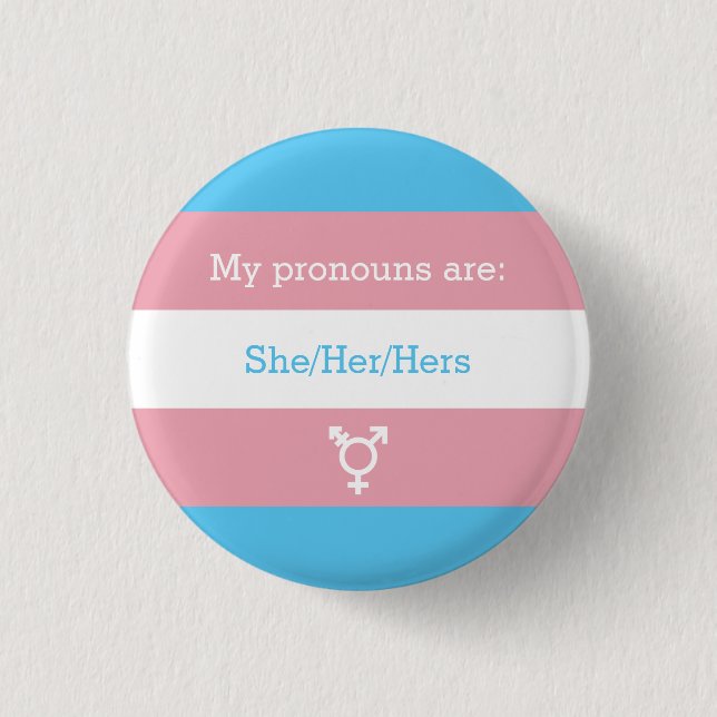 Badge Rond 2,50 Cm Prononononononononosés sur le genre transgenre (Devant)