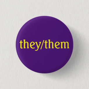 Badge Rond 2,50 Cm Pronoun personnalisé non binaire