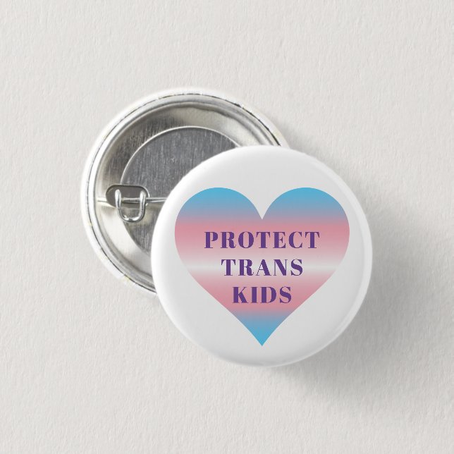 BADGE ROND 2,50 CM PROTECT TRANS KIDS BUTTON (Devant & derrière)