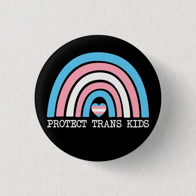 Badge Rond 2,50 Cm Protéger les enfants trans (Devant)