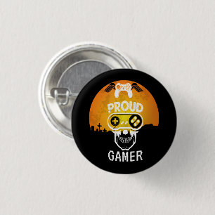BADGE ROND 2,50 CM PROUD GAMER - HALLOWEEN GAMING NERD