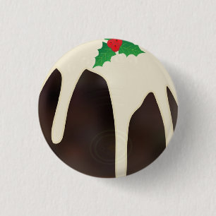 Badge Rond 2,50 Cm Pudding de Noël aux pelouses,