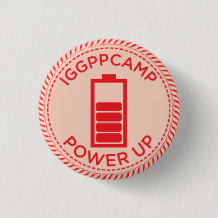 Badge Rond 2,50 Cm Puissance d'IGGPPCamp vers le haut d'insigne