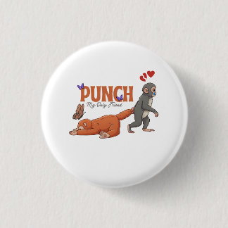 Badge Rond 2,50 Cm ‏Punch‑kun & Plush Monkey – Kawaii for Kids