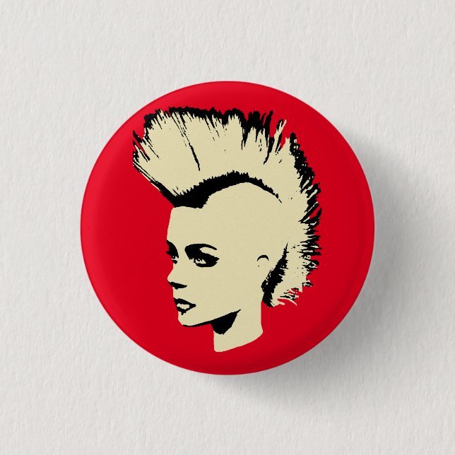 Badge Rond 2,50 Cm Punk Girl - impression bichrome (Devant)