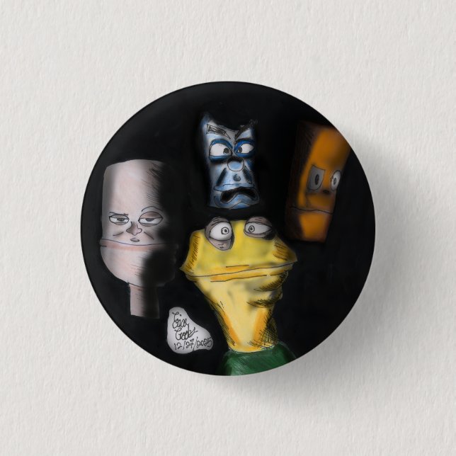 Badge Rond 2,50 Cm Puppets in the dark ( Erica Crooks puppet art ) (Devant)