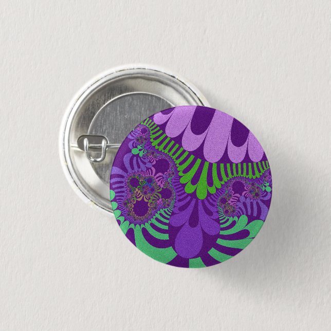 Badge Rond 2,50 Cm Purple and Green Mod (Devant & derrière)