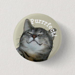 Badge Rond 2,50 Cm Purrfect Smiling chatte chatte cachée