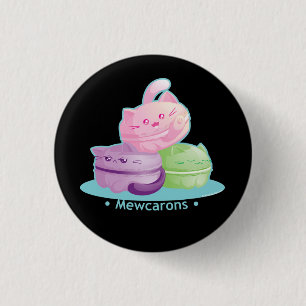 Badge Rond 2,50 Cm Purrista Pawfee : Chat mignon Macarons de Kitty