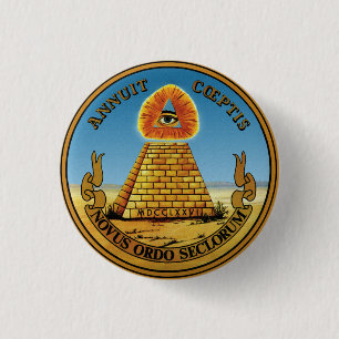 Badge Rond 2,50 Cm Pyramide et oeil - tout le ~ rond voyant de bouton