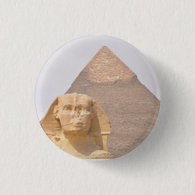 Badge Rond 2,50 Cm Pyramides Sphinx Egypte ancienne Khufu Pharoah (Devant)