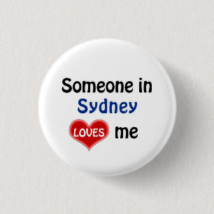 Badge Rond 2,50 Cm Quelqu'un à Sydney m'aime