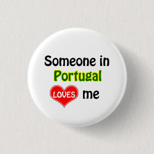 Badge Rond 2,50 Cm Quelqu'un au Portugal m'aime