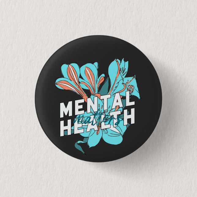 Badge Rond 2,50 Cm Questions de santé mentale (Devant)