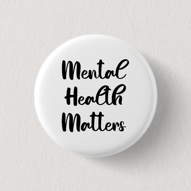 Badge Rond 2,50 Cm Questions de santé mentale (Devant)