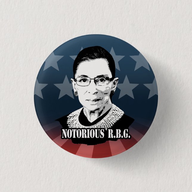 Badge Rond 2,50 Cm R.B.G. notoires - Ruth Bader Ginsburg (Devant)
