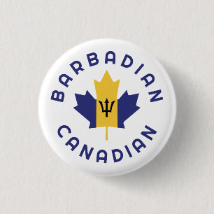 Badge Rond 2,50 Cm Racines barbadiennes canadiennes