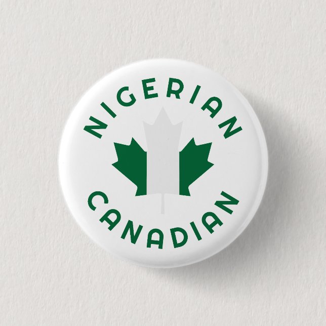 Badge Rond 2,50 Cm Racines canadiennes nigérianes (Devant)